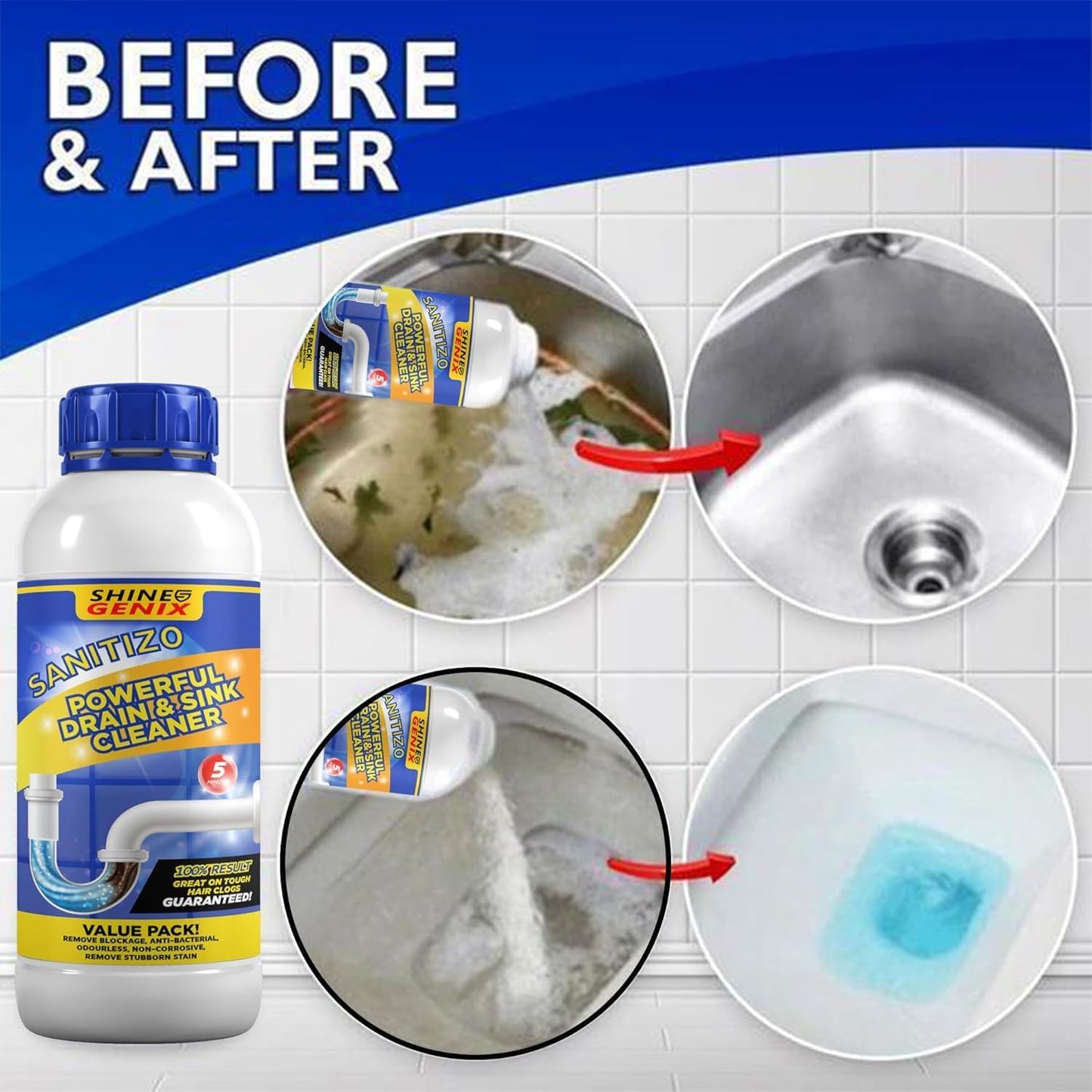 Powerful Drain & Sink Cleaner 100gms (Pack Of 4)